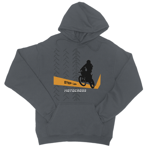 Motocross Orange and Black College Hoodie - 2cooldesigns
