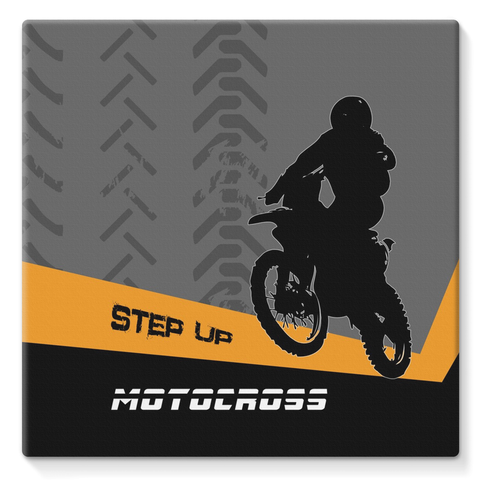 Motocross Orange and Black Stretched Canvas - 2cooldesigns