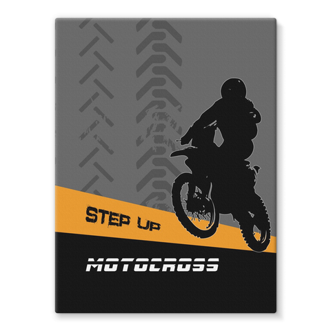 Motocross Orange and Black Stretched Canvas - 2cooldesigns