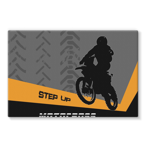 Motocross Orange and Black Stretched Canvas - 2cooldesigns