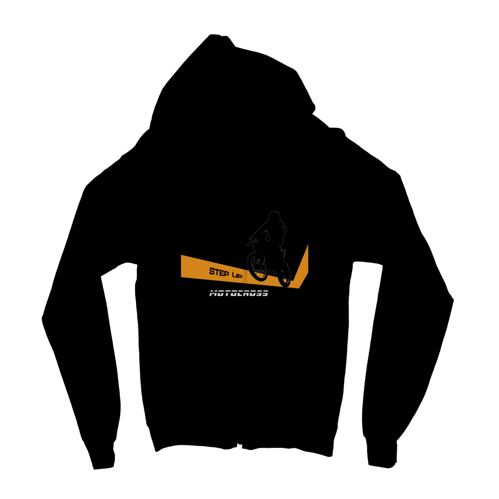 Motocross Orange and Black Kids Zip Hoodie - 2cooldesigns