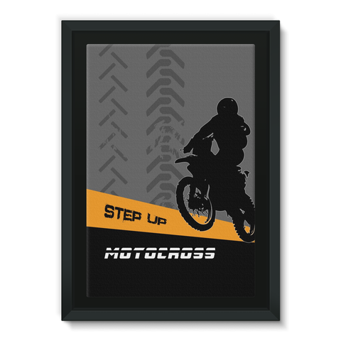 Motocross Orange and Black Framed Canvas - 2cooldesigns