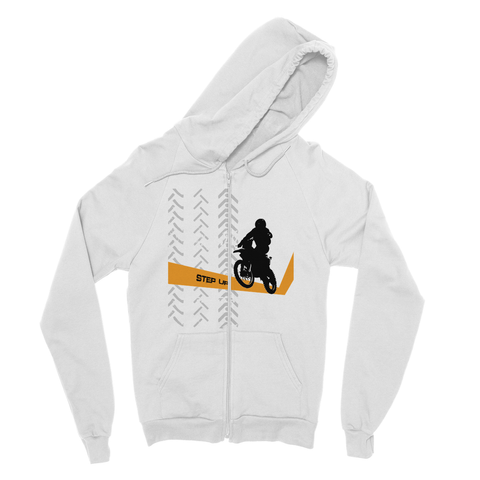 Motocross Orange and Black Fine Jersey Zip Hoodie - 2cooldesigns