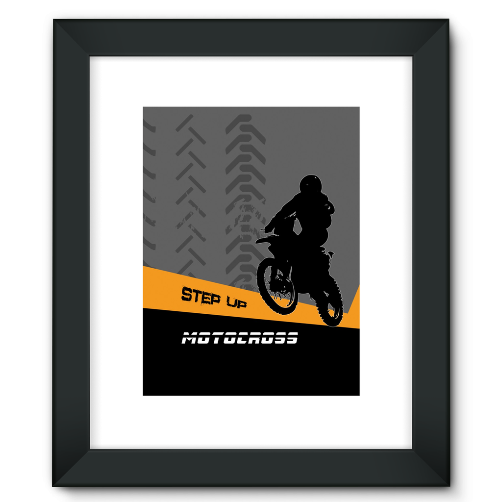 Motocross Orange and Black Framed Fine Art Print - 2cooldesigns
