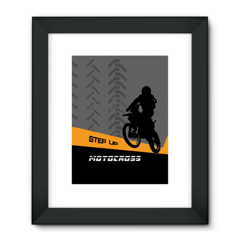 Motocross Orange and Black Framed Fine Art Print - 2cooldesigns