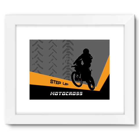 Motocross Orange and Black Framed Fine Art Print - 2cooldesigns