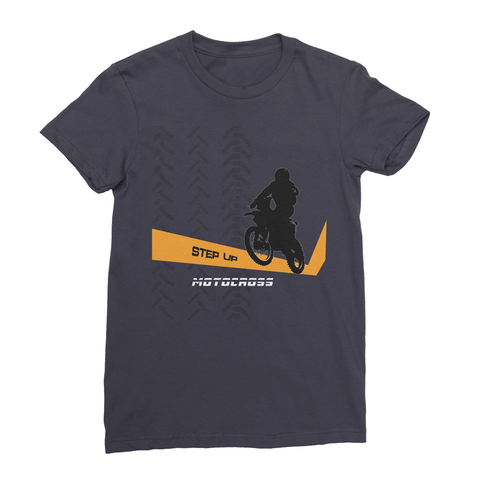 Motocross Orange and Black Women's Fine Jersey T-Shirt - 2cooldesigns
