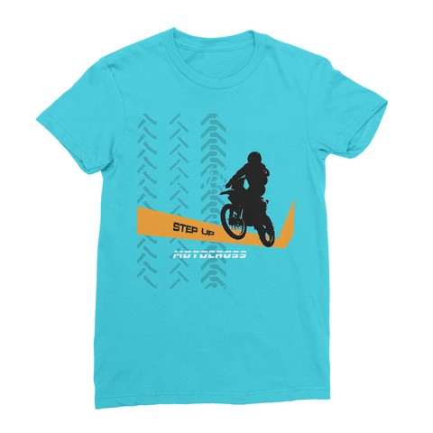 Motocross Orange and Black Women's Fine Jersey T-Shirt - 2cooldesigns