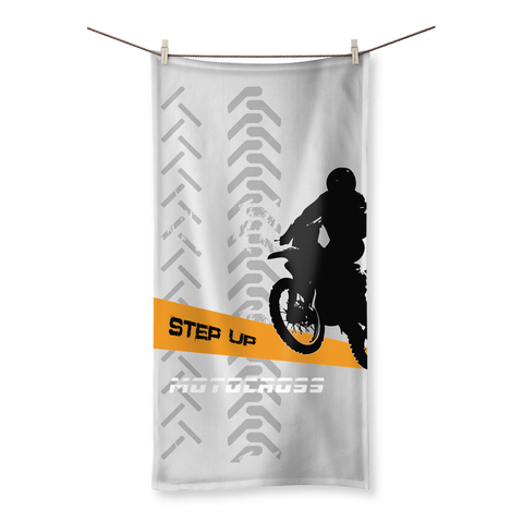 Motocross Orange and Black Beach Towel - 2cooldesigns