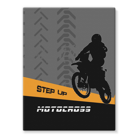 Motocross Orange and Black Stretched Canvas - 2cooldesigns