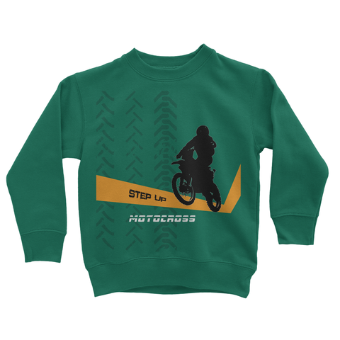 Motocross Orange and Black Kids Sweatshirt - 2cooldesigns