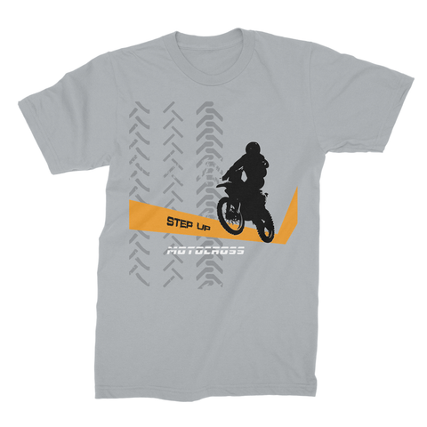 Motocross Orange and Black Unisex Fine Jersey T-Shirt - 2cooldesigns