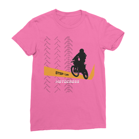 Motocross Orange and Black Women's Fine Jersey T-Shirt - 2cooldesigns
