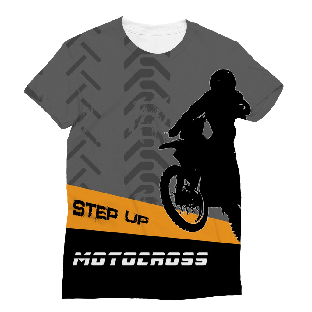 Motocross Orange and Black Sublimation T-Shirt - 2cooldesigns
