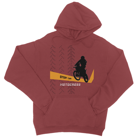Motocross Orange and Black College Hoodie - 2cooldesigns