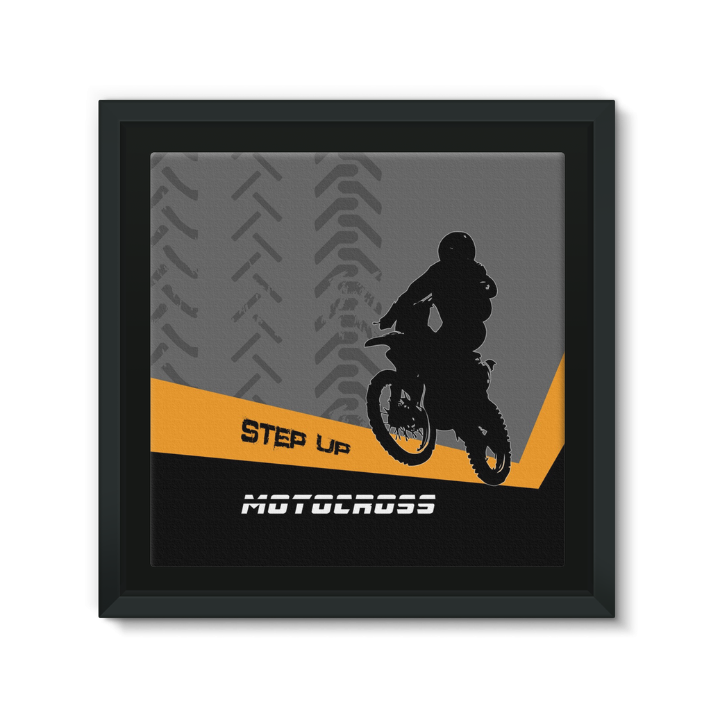 Motocross Orange and Black Framed EcoCanvas - 2cooldesigns