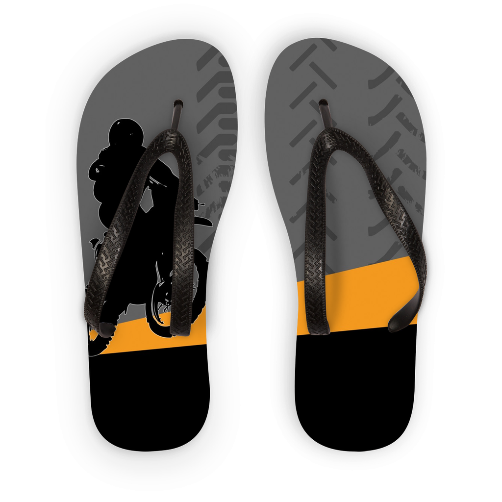 Motocross Orange and Black Flip Flops - 2cooldesigns