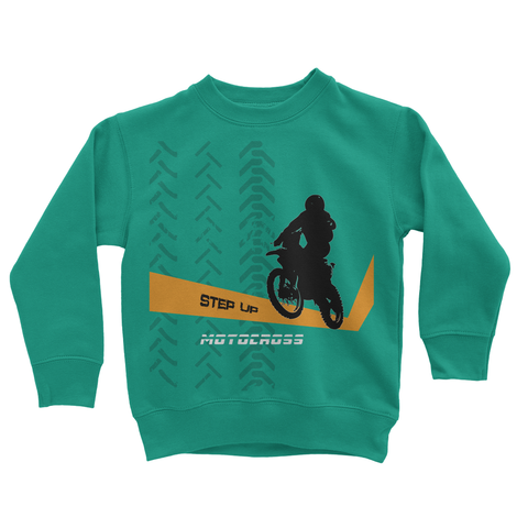 Motocross Orange and Black Kids Sweatshirt - 2cooldesigns