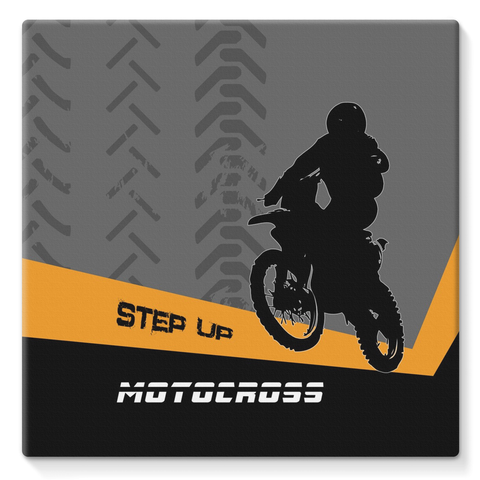 Motocross Orange and Black Stretched Canvas - 2cooldesigns
