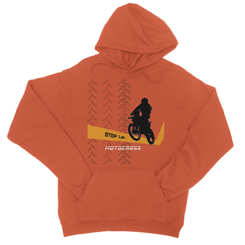 Motocross Orange and Black College Hoodie - 2cooldesigns