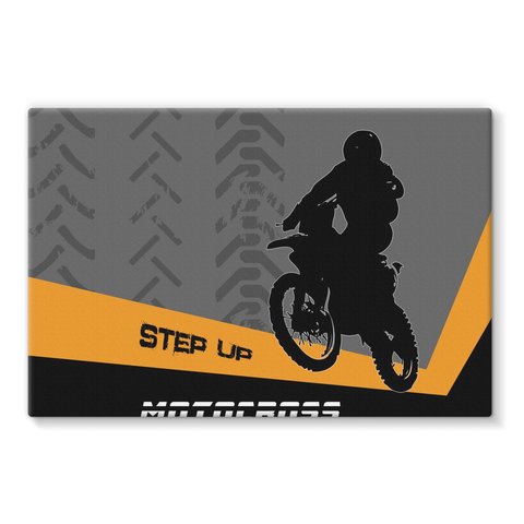 Motocross Orange and Black Stretched Canvas - 2cooldesigns
