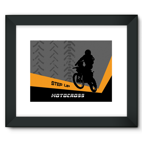 Motocross Orange and Black Framed Fine Art Print - 2cooldesigns