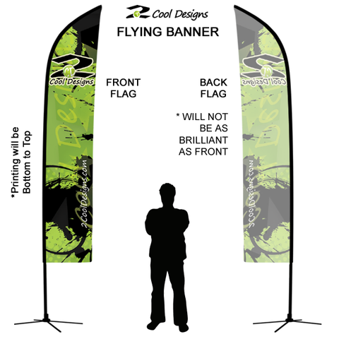 8' Feather Banner with Stand - Printed with Your Design - 2cooldesigns