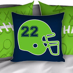 Seahawks Bedding, Personalized Football Bedding, Green and Blue Football Bedding - 2cooldesigns