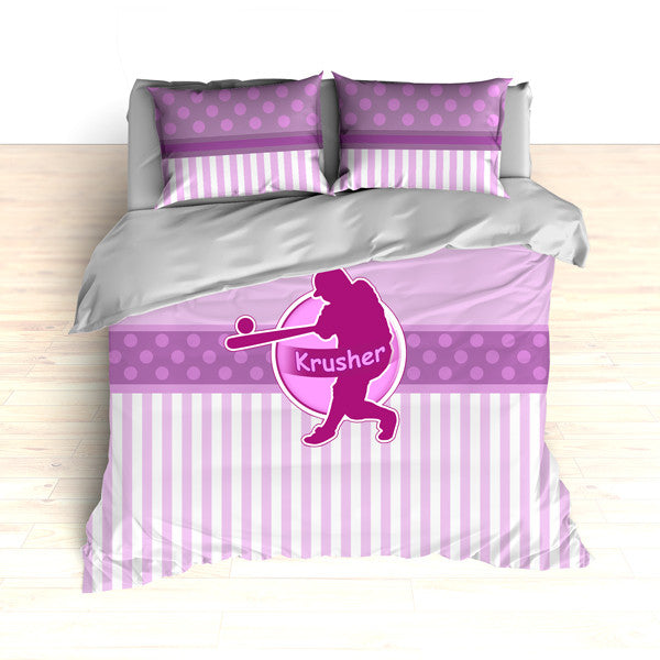 Softball Batter Theme Bedding, Duvet or Comforter Sets - 2cooldesigns