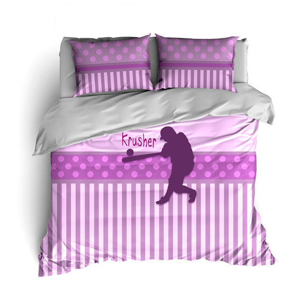 Softball Batter Bedding, Duvet or Comforter Sets, Softball Design - 2cooldesigns