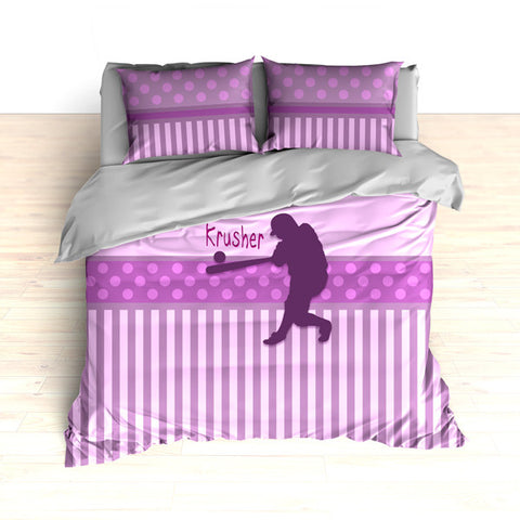 Softball Batter Bedding, Duvet or Comforter Sets, Softball Design - 2cooldesigns