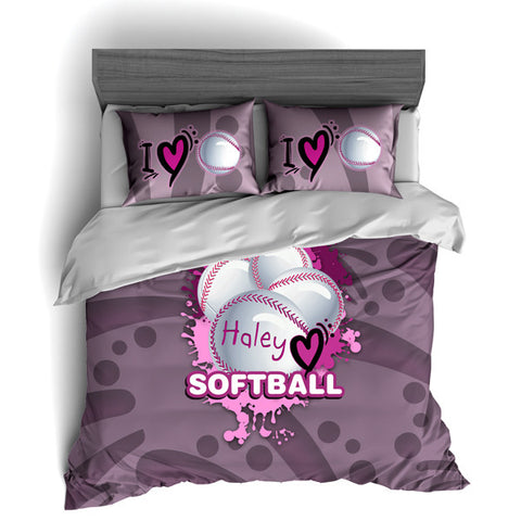 Softball Bedding, Duvet or Comforter Sets, Softball Design - 2cooldesigns