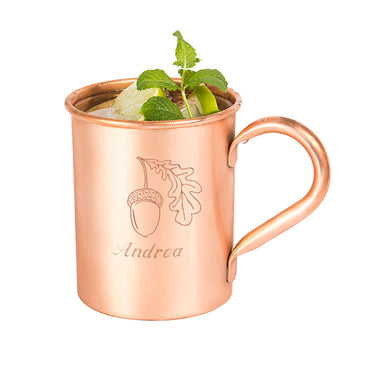 Personalized 17 oz. Harvest Acorn Moscow Mule Copper Mug w/ Polishing Cloth - 2cooldesigns