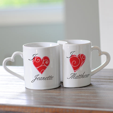 Personalized Heart Mugs (Set of 2) - 2cooldesigns