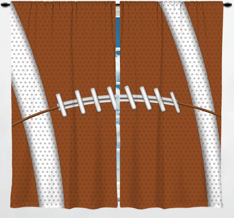 Football Team Colors Window Curtain or Valance, Brown and White - 2cooldesigns