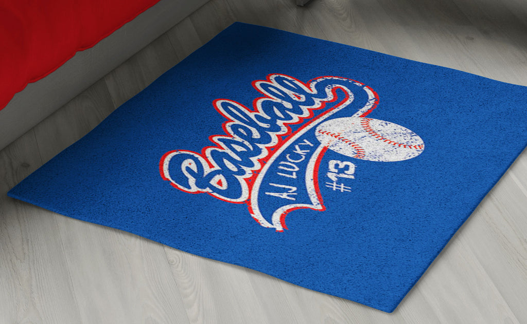 Baseball Area Rug Personalized - 2cooldesigns