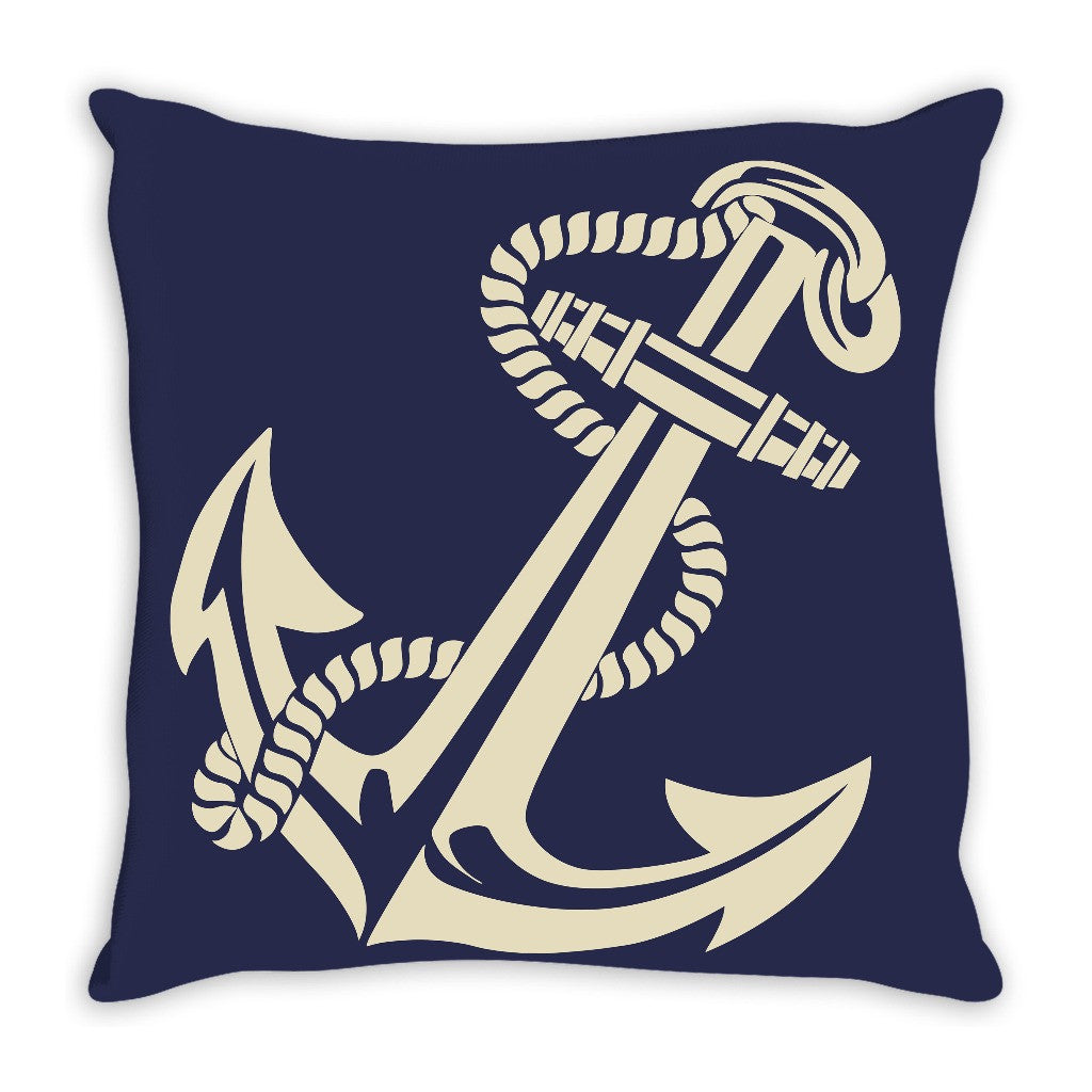 Nautical Anchor Throw Pillow Navy - 2cooldesigns