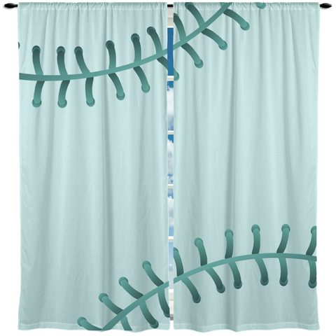 Baseball Theme Window Curtain or Valance, Personalized - 2cooldesigns