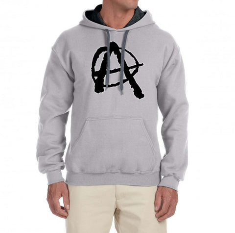 Anarchy Hoodie, Two Tone Contrast Hoodie Sweatshirt Pullover Top - 2cooldesigns
