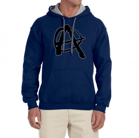 Anarchy Hoodie, Two Tone Contrast Hoodie Sweatshirt Pullover Top - 2cooldesigns
