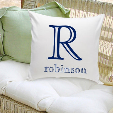 16x16 Family Name Throw Pillows - Family Initial - 2cooldesigns