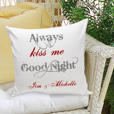 16x16 Throw Pillow Family - Kiss Me Goodnight - 2cooldesigns