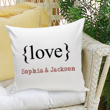 16x16 Throw Pillow Family - Typeset Love - 2cooldesigns
