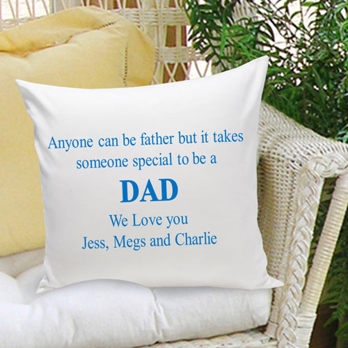 16x16 Throw Pillow Family - Anyone Can be a Father Blue - 2cooldesigns