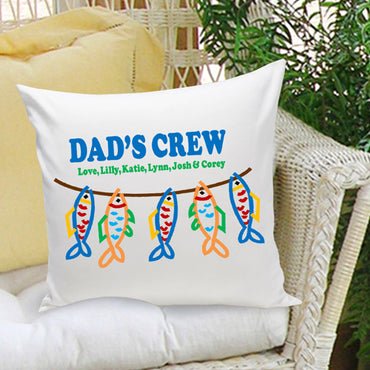 16x16 Throw Pillow Family - Dad's Crew - 2cooldesigns