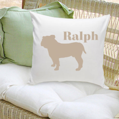 Classic Silhouette Personalized Dog Throw Pillow - 2cooldesigns