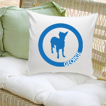 Classic Circle Silhouette Personalized Dog Throw Pillow - 2cooldesigns