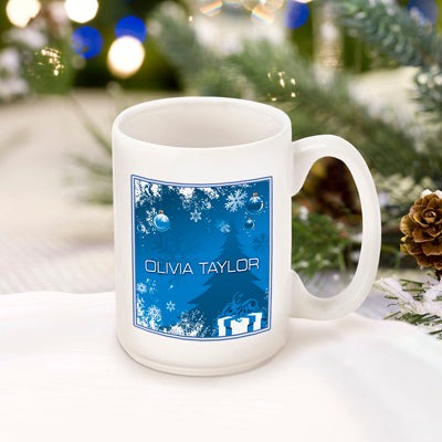 Winter Holiday Coffee Mug - Blue Surprises - 2cooldesigns