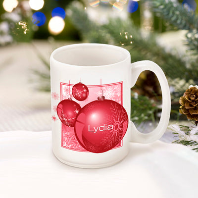 Winter Holiday Coffee Mug - Red Ornament - 2cooldesigns