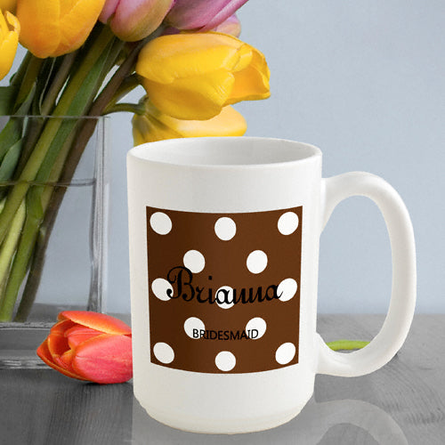 Polka Dot Coffee Mug - Brown - 2cooldesigns
